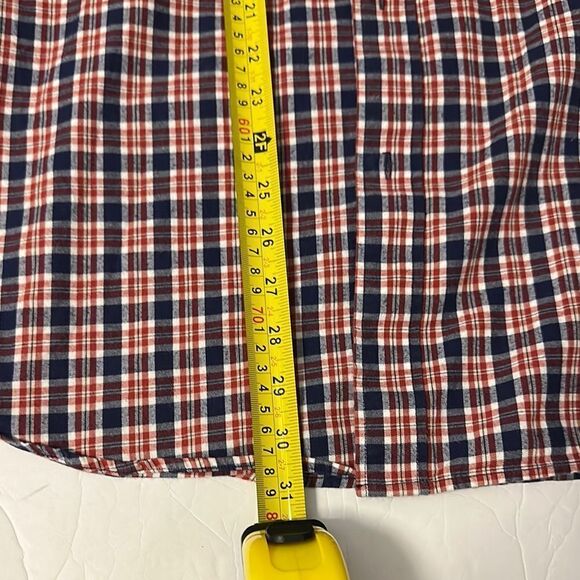 Homestead Collection Brand Men's Red and Navy Blue Checkered Shirt Medium - Picture 4 of 6